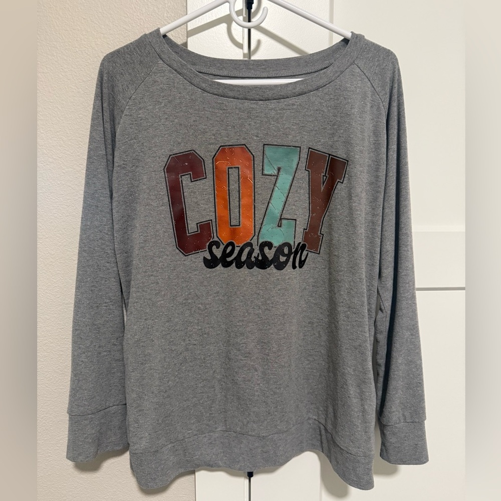 Casual Gray Sweatshirt cozy season size small